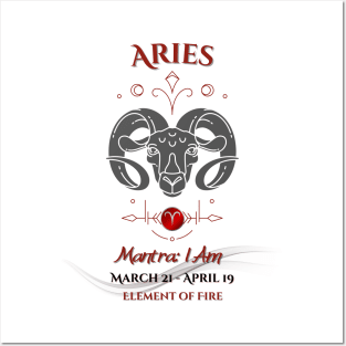 Zodiac Aries Mantra Posters and Art